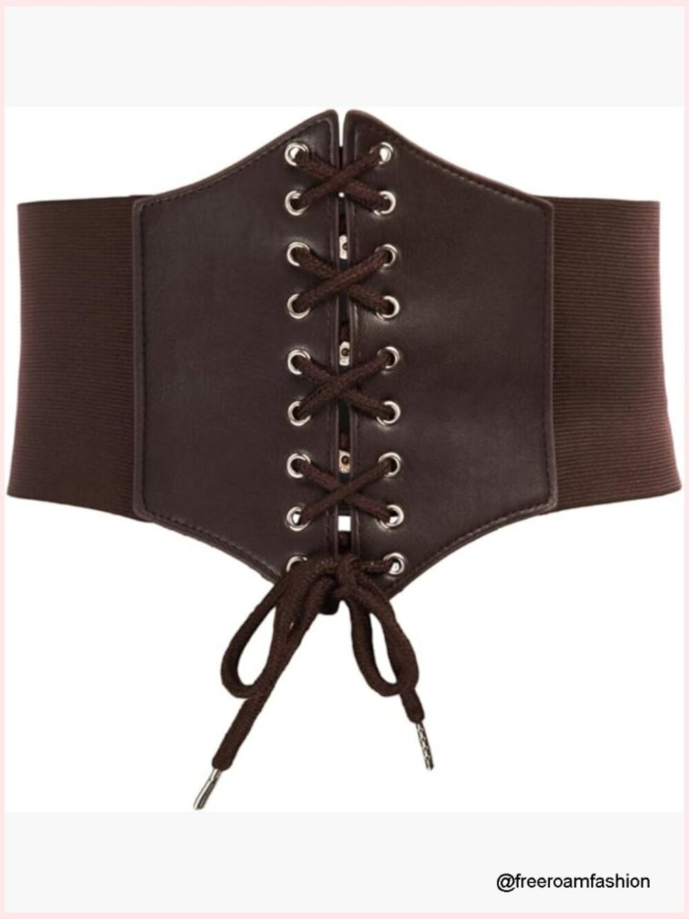 Lace-up Corset Belt Elastic Waist Cinch Belt Faux Leather
